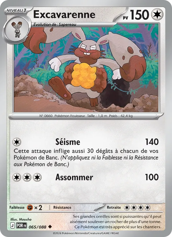 Carte Pokémon Excavarenne de l'extension Équilibre Parfait
