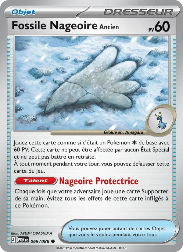 Carte Pokémon Fossile Nageoire Ancien de l'extension Équilibre Parfait