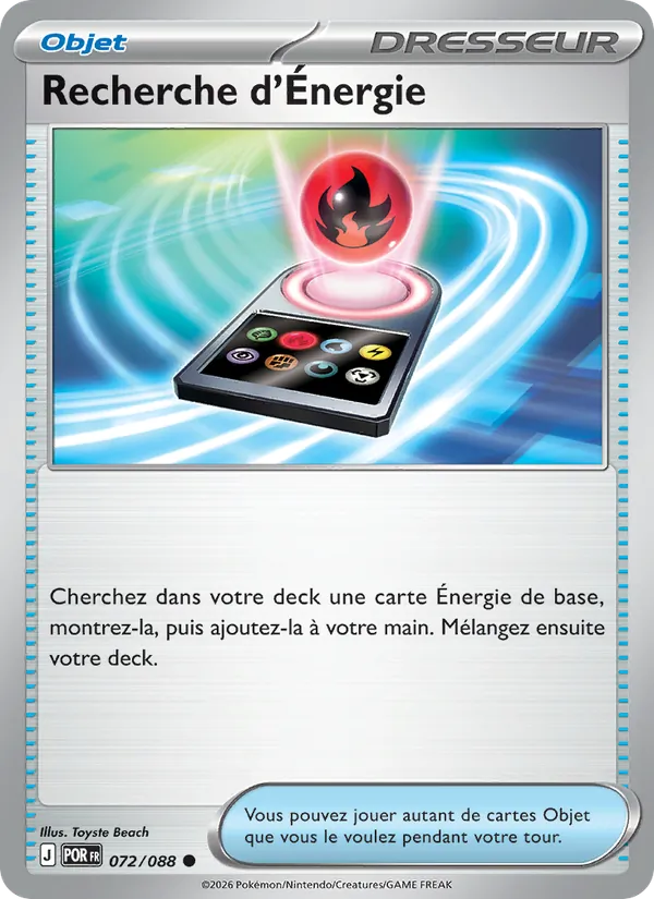 Carte Pokémon Recherche d'Énergie de l'extension Équilibre Parfait