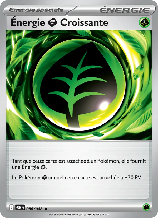 Carte Pokémon Énergie Grass Croissante de l'extension Équilibre Parfait