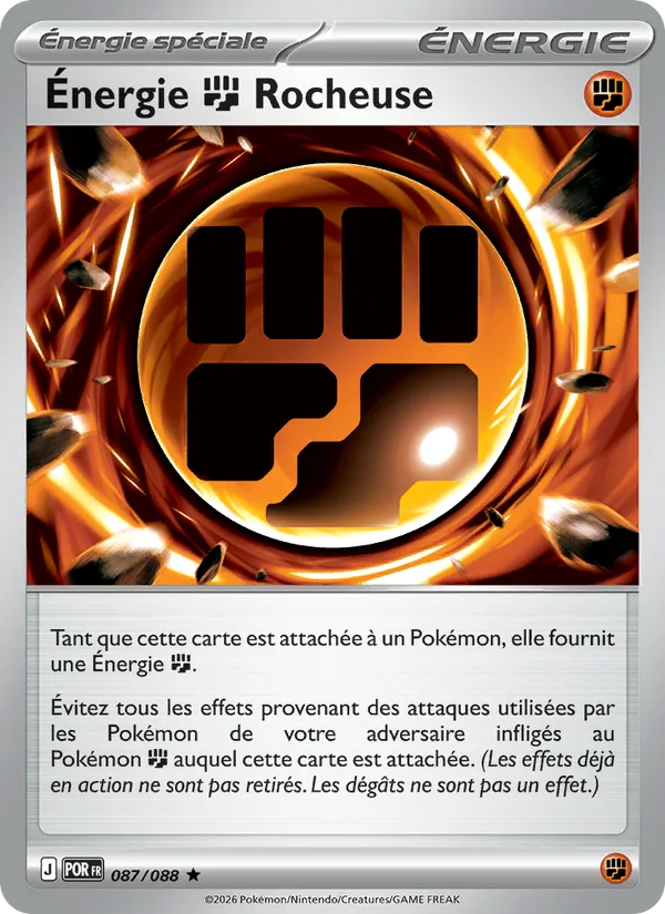 Carte Pokémon Énergie Fighting Rocheuse de l'extension Équilibre Parfait