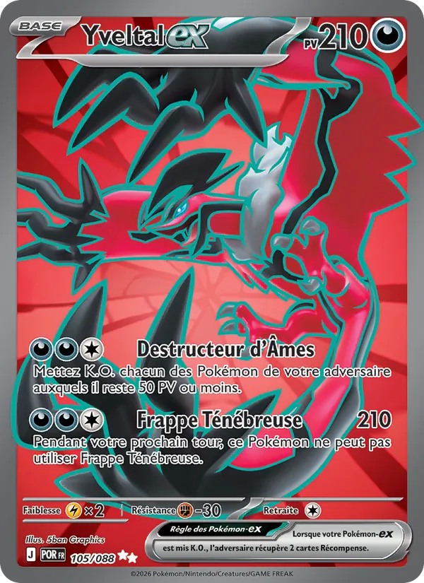 Carte Pokémon Yveltal-ex de l'extension Équilibre Parfait