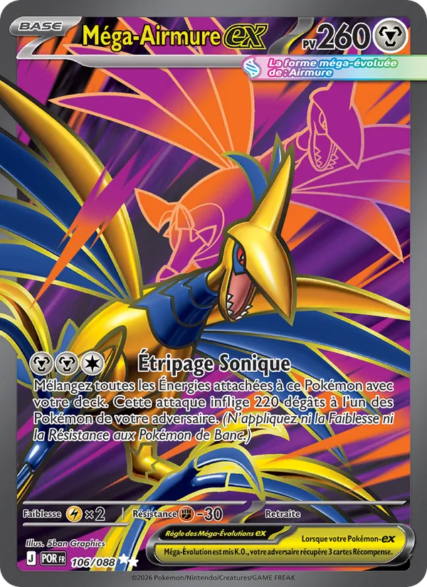 Carte Pokémon Méga-Airmure-ex de l'extension Équilibre Parfait