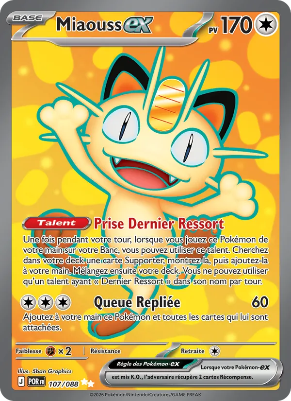 Carte Pokémon Miaouss-ex de l'extension Équilibre Parfait