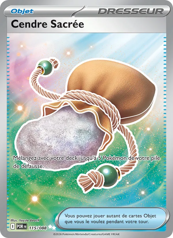 Carte Pokémon Cendre Sacrée de l'extension Équilibre Parfait
