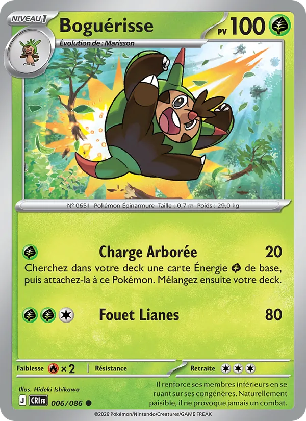 Carte Pokémon Boguérisse de l'extension Chaos Ascendant