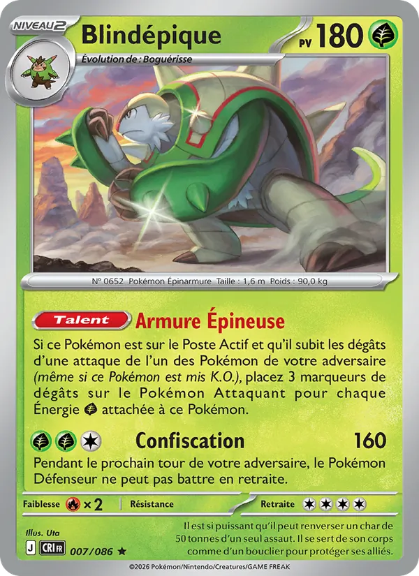 Carte Pokémon Blindépique de l'extension Chaos Ascendant