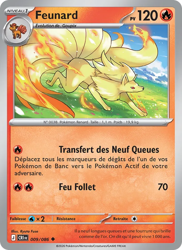 Carte Pokémon Feunard de l'extension Chaos Ascendant