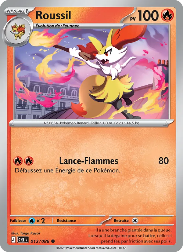 Carte Pokémon Roussil de l'extension Chaos Ascendant