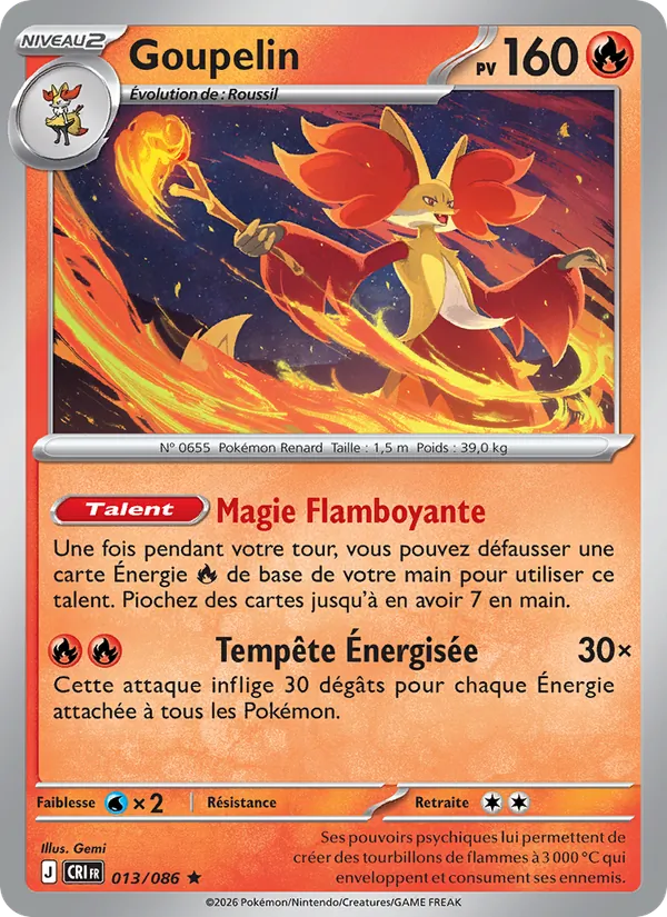 Carte Pokémon Goupelin de l'extension Chaos Ascendant