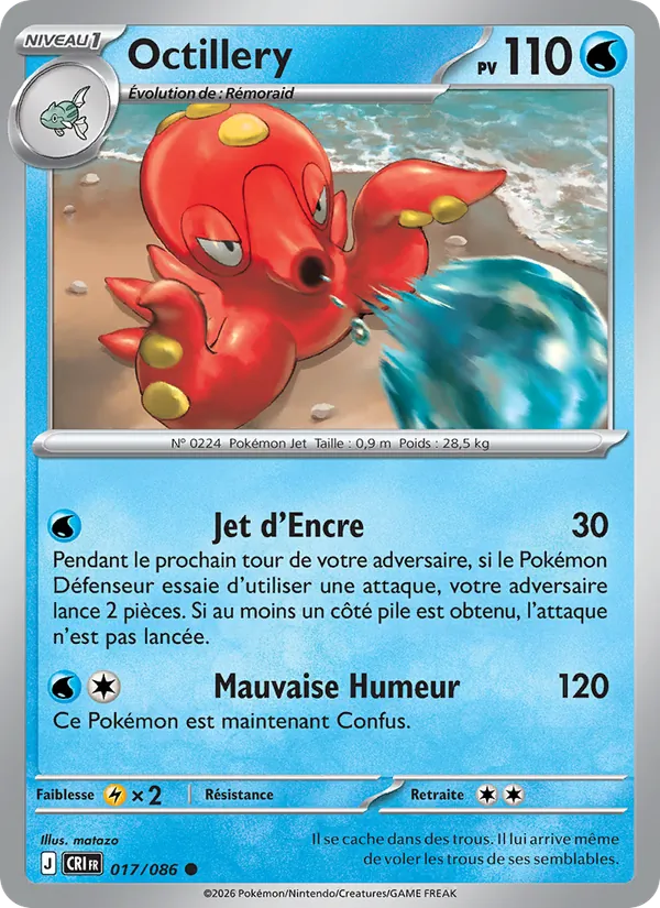Carte Pokémon Octillery de l'extension Chaos Ascendant