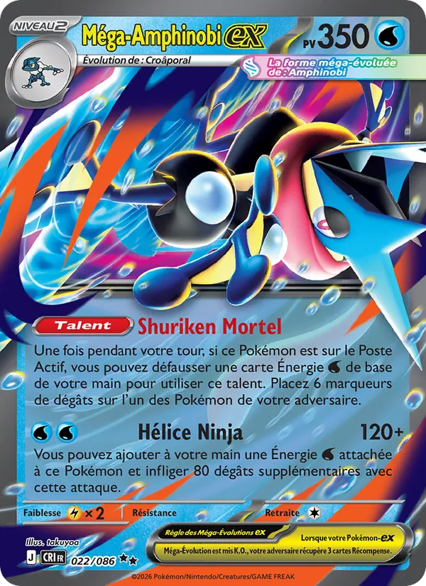 Carte Pokémon Méga-Amphinobi-ex de l'extension Chaos Ascendant