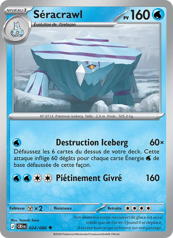 Carte Pokémon Séracrawl de l'extension Chaos Ascendant