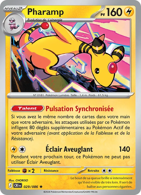 Carte Pokémon Pharamp de l'extension Chaos Ascendant