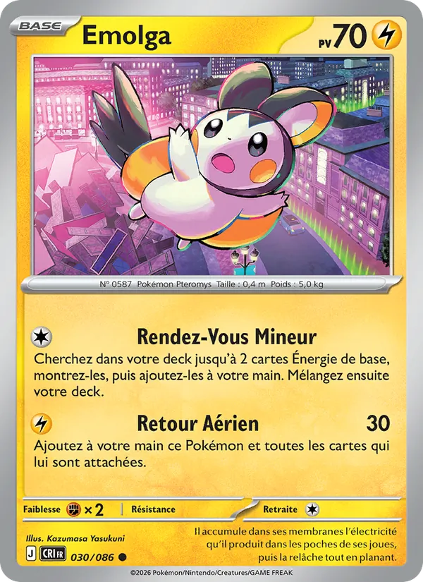Carte Pokémon Emolga de l'extension Chaos Ascendant