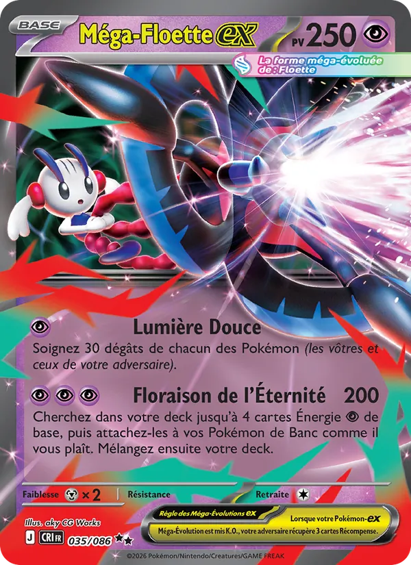 Carte Pokémon Méga-Floette-ex de l'extension Chaos Ascendant