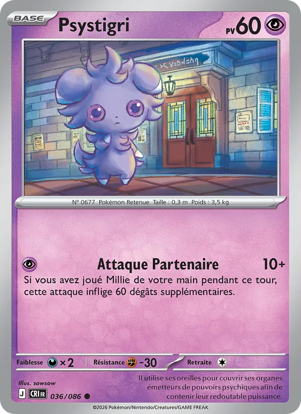 Carte Pokémon Psystigri de l'extension Chaos Ascendant