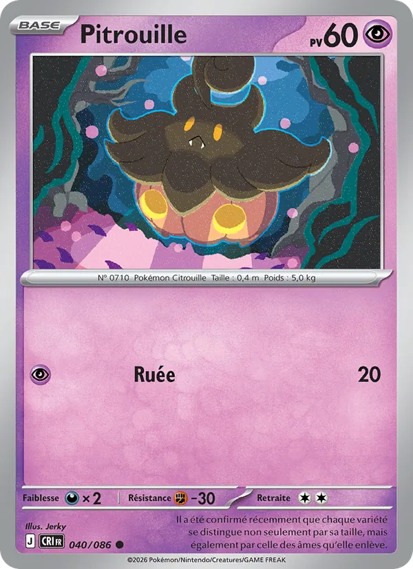 Carte Pokémon Pitrouille de l'extension Chaos Ascendant