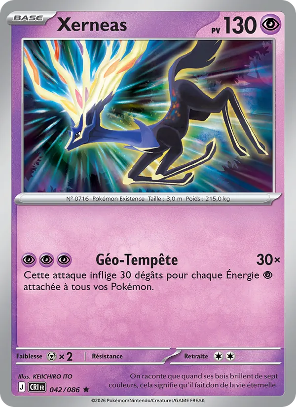Carte Pokémon Xerneas de l'extension Chaos Ascendant