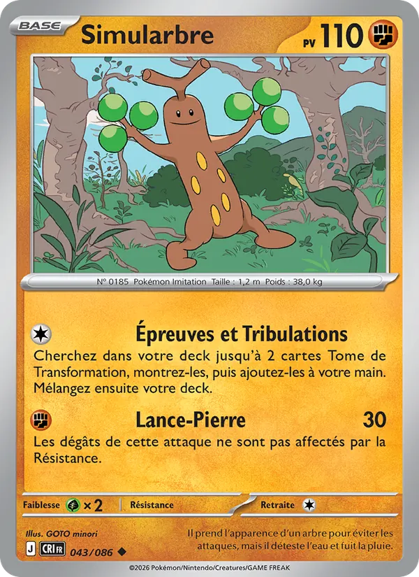 Carte Pokémon Simularbre de l'extension Chaos Ascendant