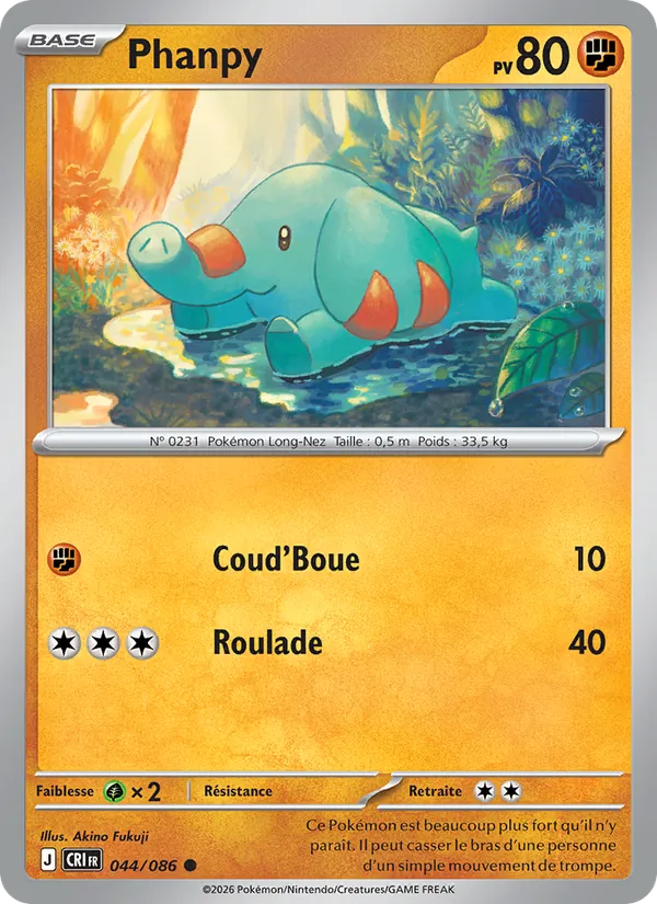 Carte Pokémon Phanpy de l'extension Chaos Ascendant