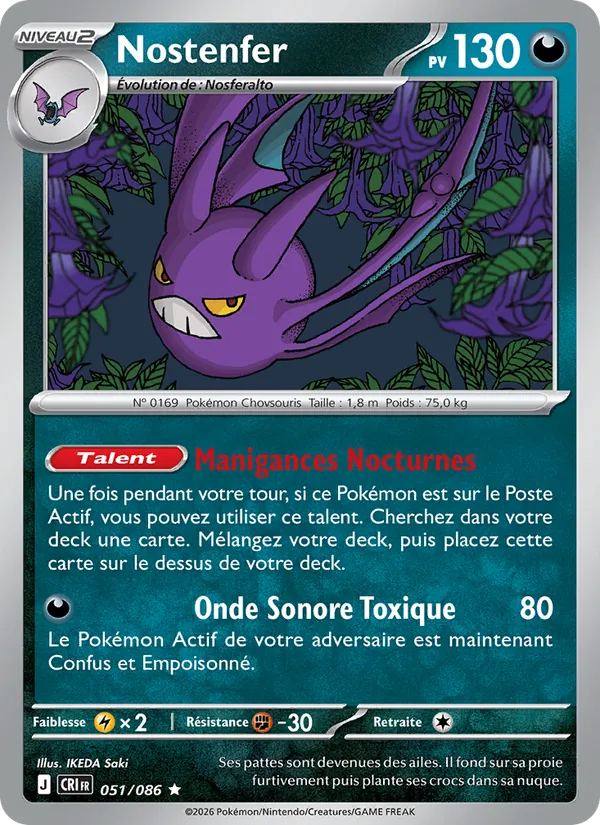 Carte Pokémon Nostenfer de l'extension Chaos Ascendant
