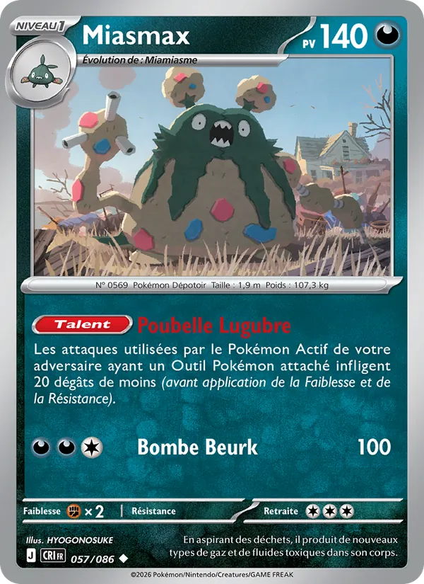 Carte Pokémon Miasmax de l'extension Chaos Ascendant