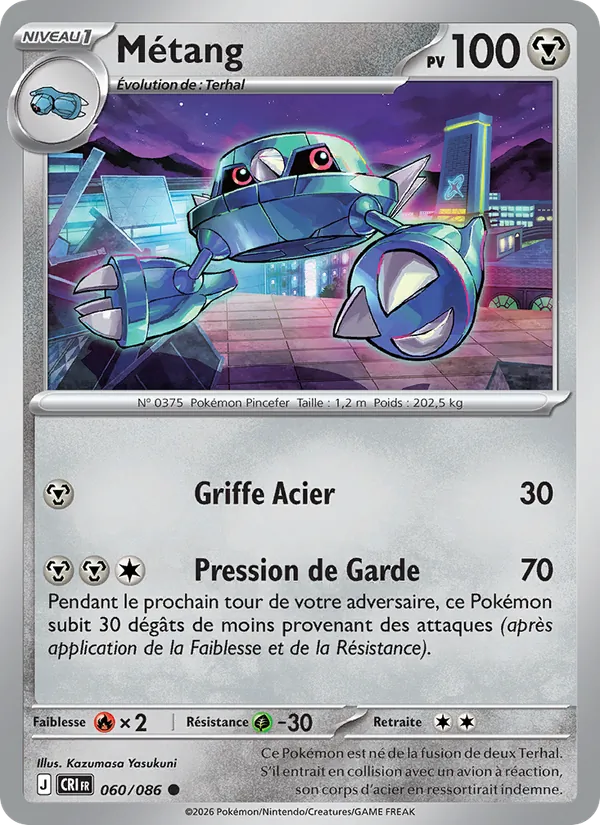Carte Pokémon Métang de l'extension Chaos Ascendant