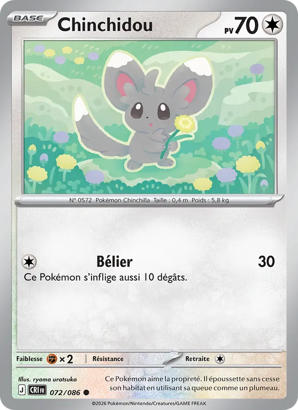 Carte Pokémon Chinchidou de l'extension Chaos Ascendant