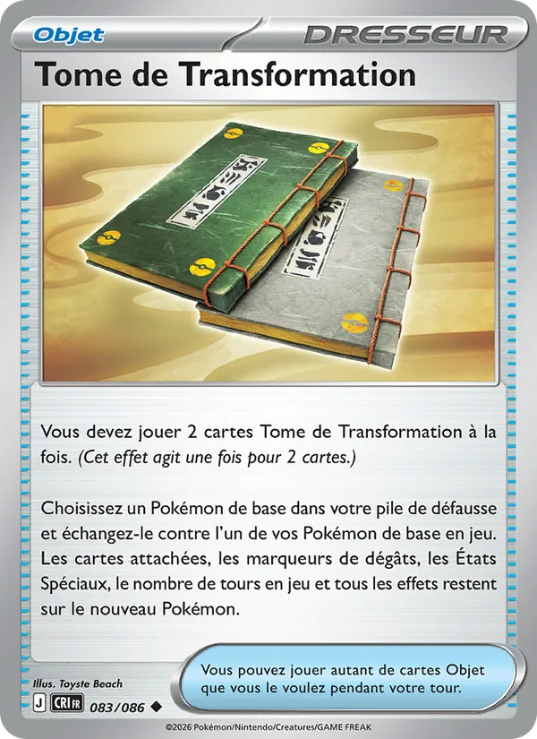 Carte Pokémon Tome de Transformation de l'extension Chaos Ascendant