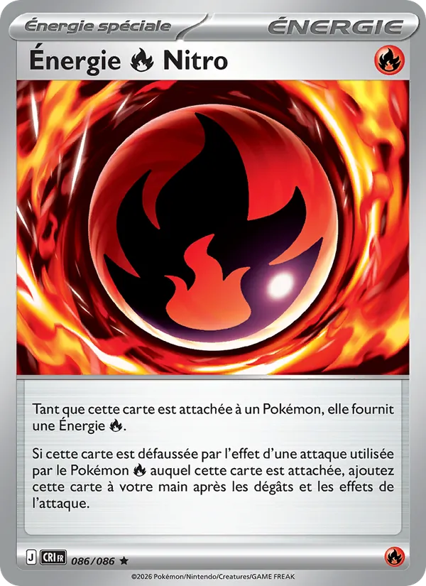 Carte Pokémon Énergie Fire Nitro de l'extension Chaos Ascendant