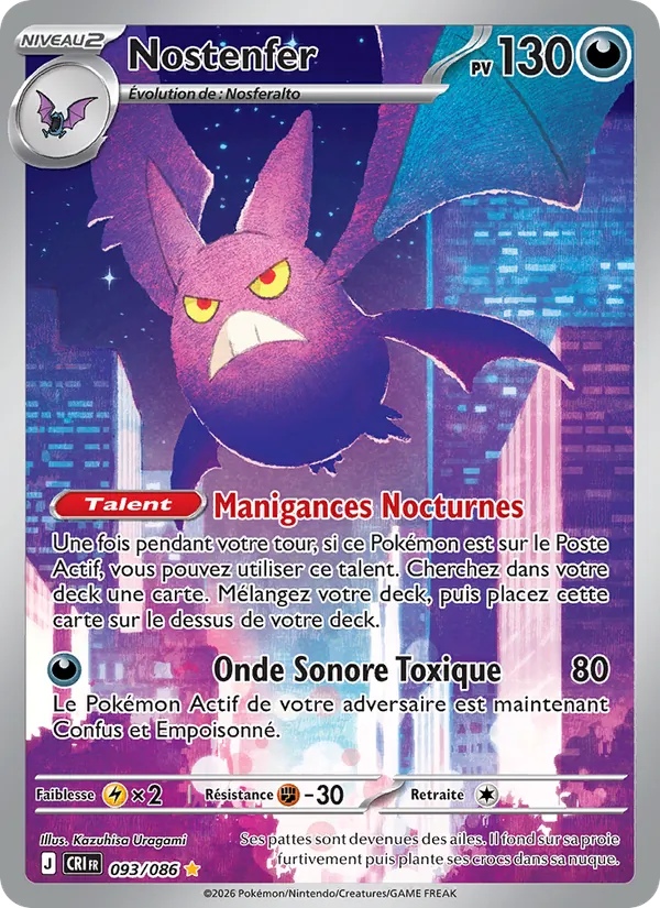 Carte Pokémon Nostenfer de l'extension Chaos Ascendant