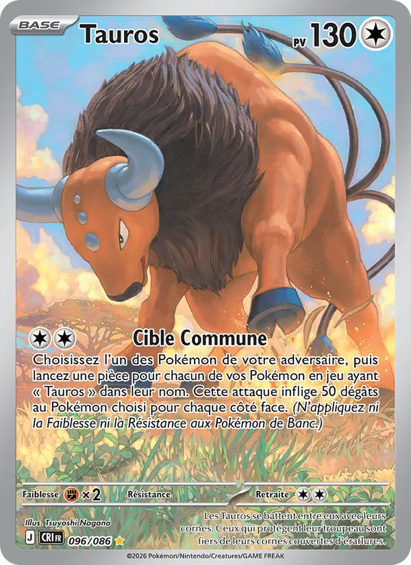 Carte Pokémon Tauros de l'extension Chaos Ascendant