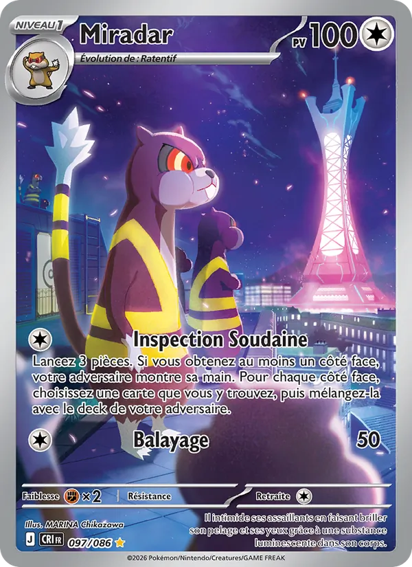 Carte Pokémon Miradar de l'extension Chaos Ascendant