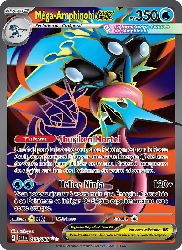 Carte Pokémon Méga-Amphinobi-ex de l'extension Chaos Ascendant