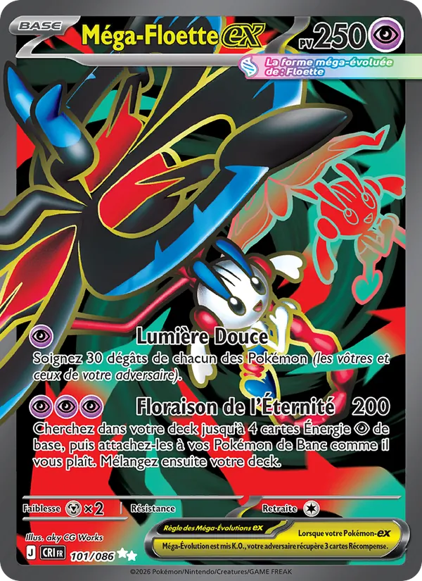 Carte Pokémon Méga-Floette-ex de l'extension Chaos Ascendant