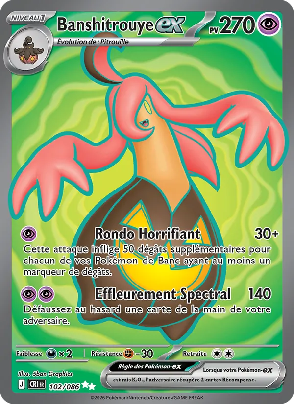 Carte Pokémon Banshitrouye-ex de l'extension Chaos Ascendant