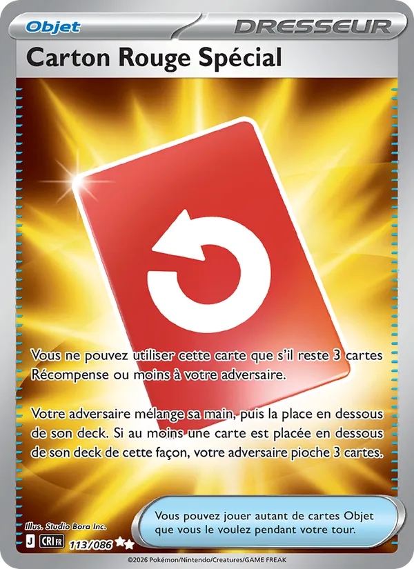Carte Pokémon Carton Rouge Spécial de l'extension Chaos Ascendant