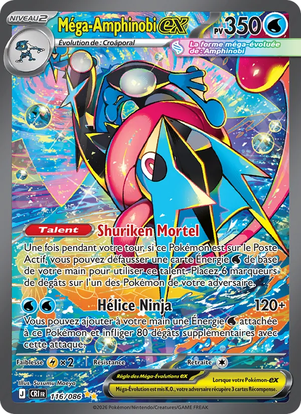 Carte Pokémon Méga-Amphinobi-ex de l'extension Chaos Ascendant