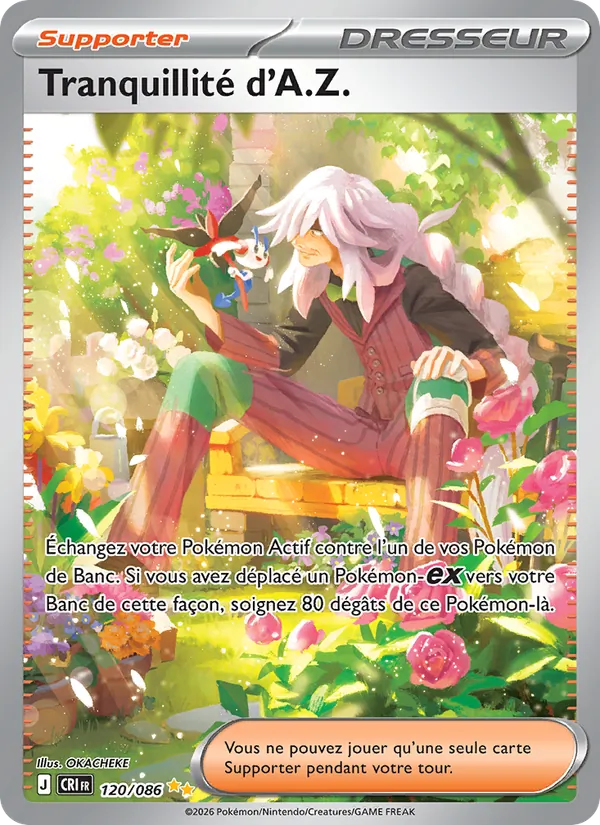 Carte Pokémon Tranquillité d'A.Z. de l'extension Chaos Ascendant