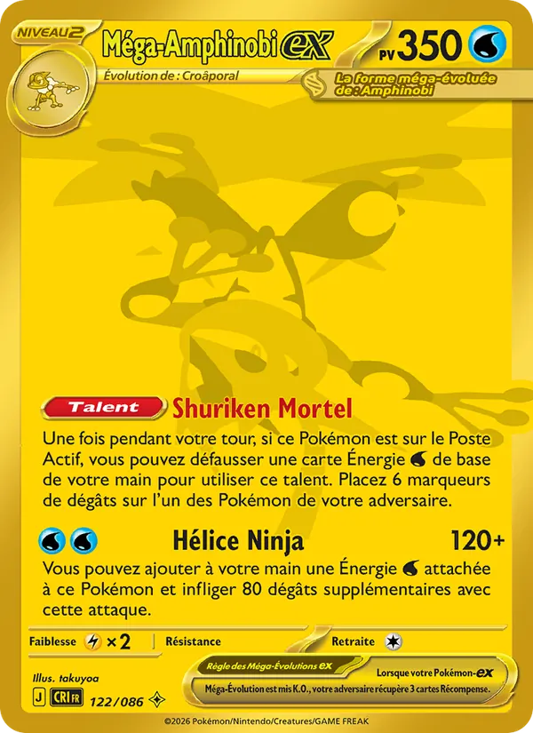 Carte Pokémon Méga-Amphinobi-ex de l'extension Chaos Ascendant