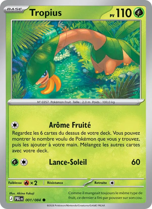 Carte Pokémon Tropius de l'extension Nuit Noire
