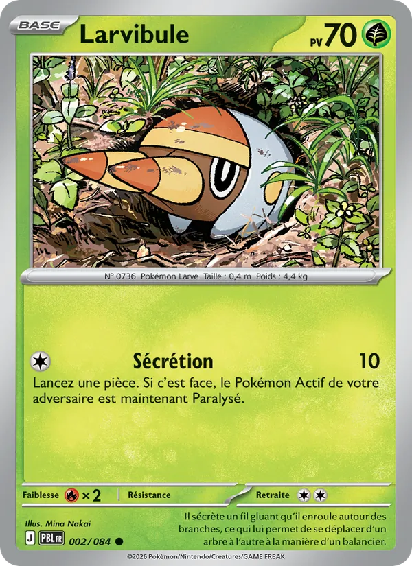 Carte Pokémon Larvibule de l'extension Nuit Noire