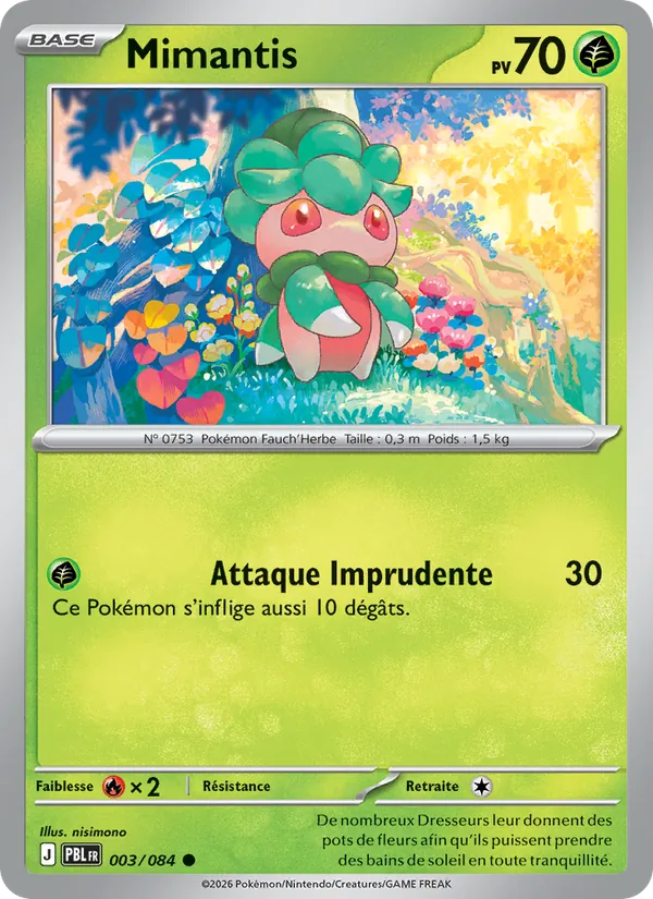 Carte Pokémon Mimantis de l'extension Nuit Noire