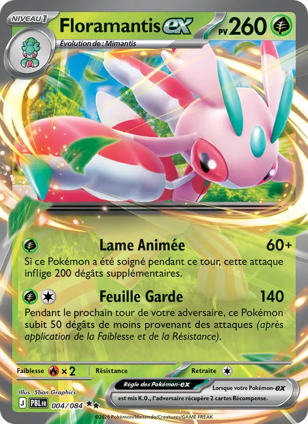 Carte Pokémon Floramantis-ex de l'extension Nuit Noire
