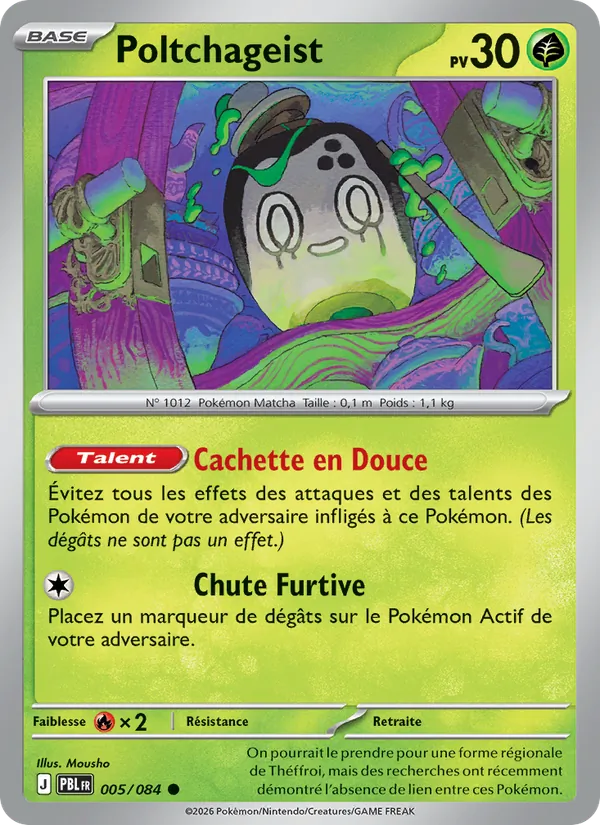 Carte Pokémon Poltchageist de l'extension Nuit Noire