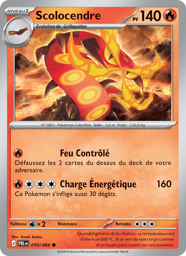 Carte Pokémon Scolocendre de l'extension Nuit Noire