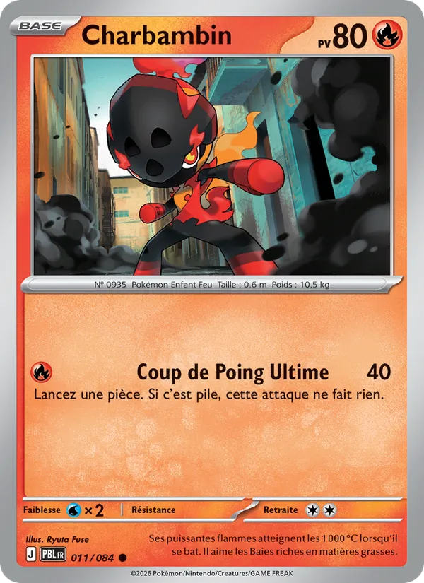 Carte Pokémon Charbambin de l'extension Nuit Noire