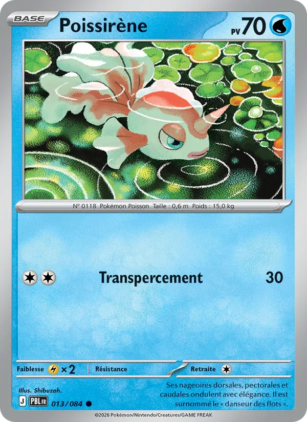Carte Pokémon Poissirène de l'extension Nuit Noire