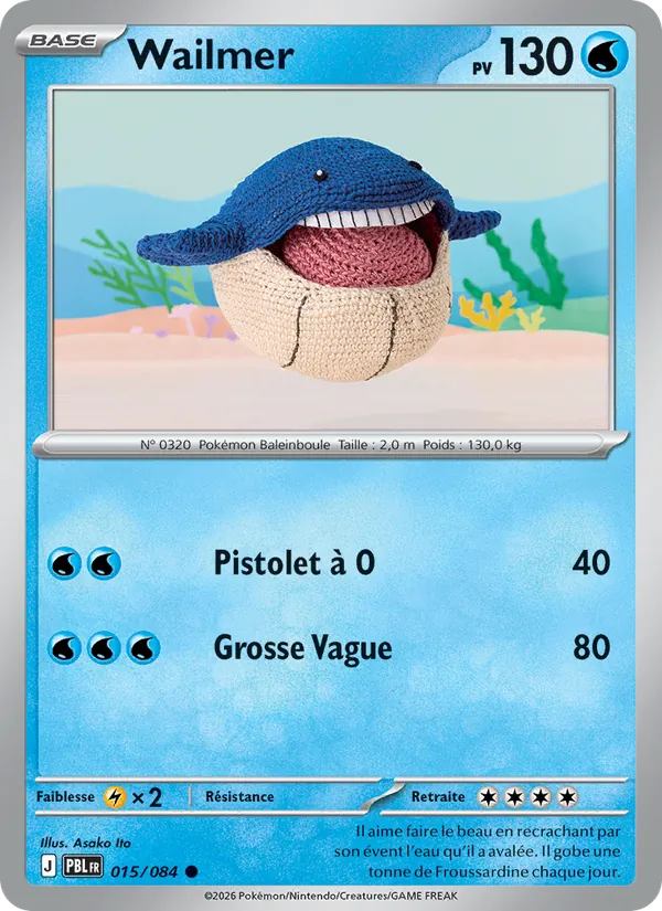 Carte Pokémon Wailmer de l'extension Nuit Noire